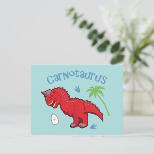 Niedlich Carnotaurus Postkarte (Stehend Vorderseite)