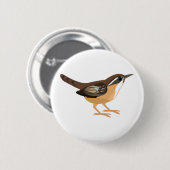 Niedlich Carolina Wren Button (Vorne & Hinten)