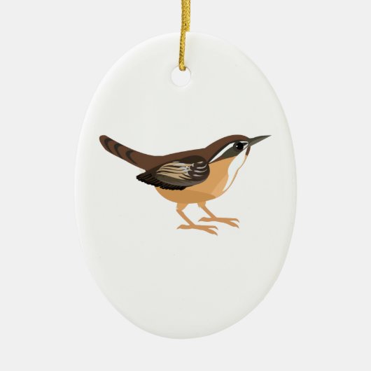 Niedlich Carolina Wren Keramikornament (Vorne)