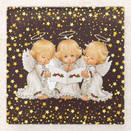 Niedlich Caroling Angels Glass Untersetzer (Vorderseite)