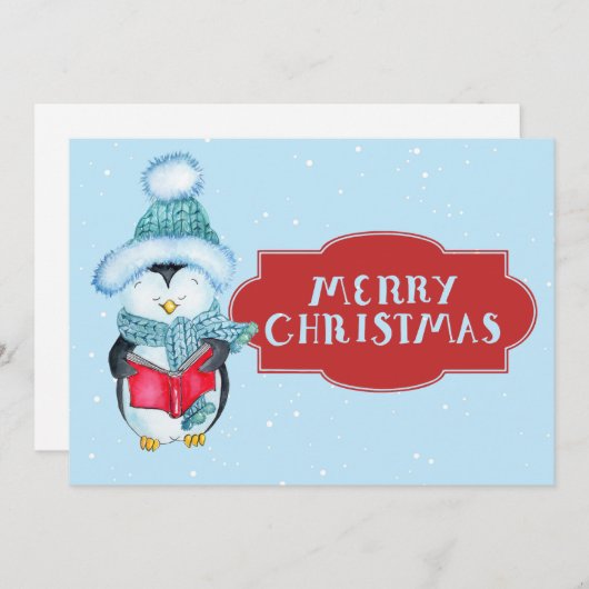 Niedlich Caroling Penguin Weihnachten (Vorne/Hinten)