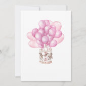 Niedlich Carousel Unicorn Balloons Girl Baby Dusch Einladung (Rückseite)