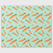 Niedlich Carrot Liebe Muster Pastell Green Geschenkpapier (Flach)