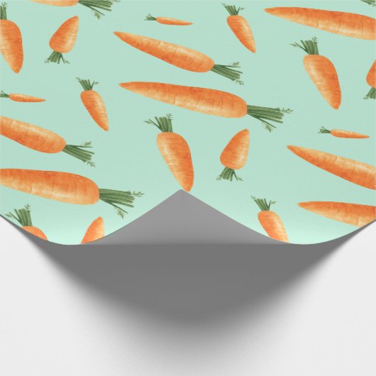 Niedlich Carrot Liebe Muster Pastell Green Geschenkpapier (Ecke)