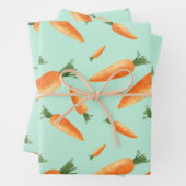 Niedlich Carrot Liebe Muster Pastell Green Geschenkpapier Set (Beispiel)