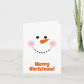 Niedlich Carrot Nose Snowman Karte (Vorderseite)