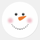 Niedlich Carrot Nose Snowman Runder Aufkleber (Vorderseite)