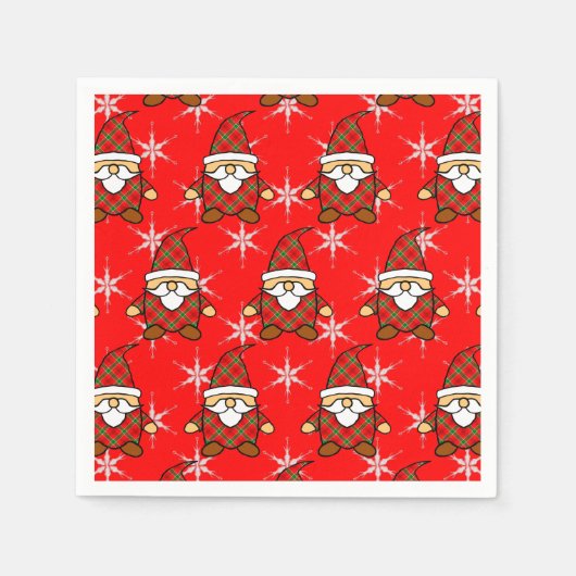 Niedlich Carton Gnome Pattern Weihnachten Napkins Serviette (Vorderseite)