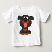 Niedlich Cartoon Baby Rottweiler Baby T - Shirt (Vorderseite)