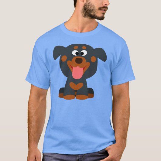 Niedlich Cartoon Baby Rottweiler T - Shirt (Vorderseite)