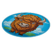 Niedlich Cartoon Bison Schneidebrett (Ecke)