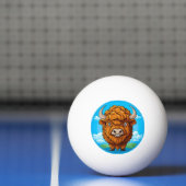 Niedlich Cartoon Bison Tischtennisball (Netto)