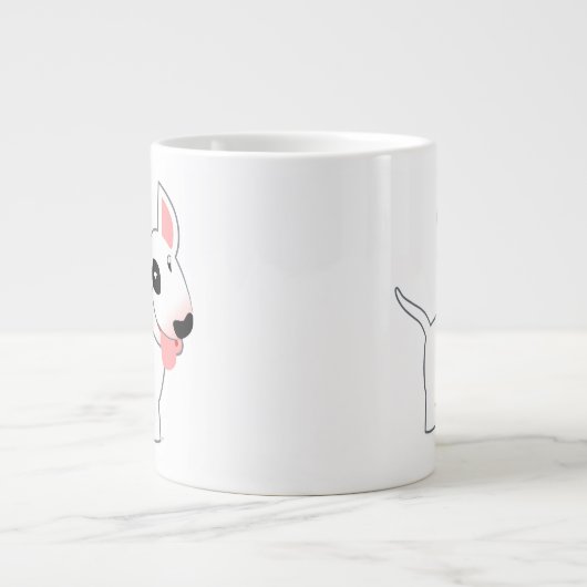 Niedlich Cartoon Bull Terrier Jumbo Tasse (Vorderseite)