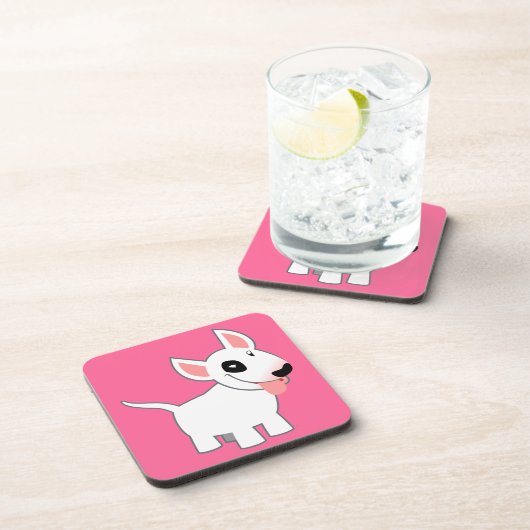 Niedlich Cartoon Bull Terrier Untersetzer Set (Rechte Seite)