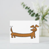Niedlich Cartoon Dacjshund Postkarte (Stehend Vorderseite)