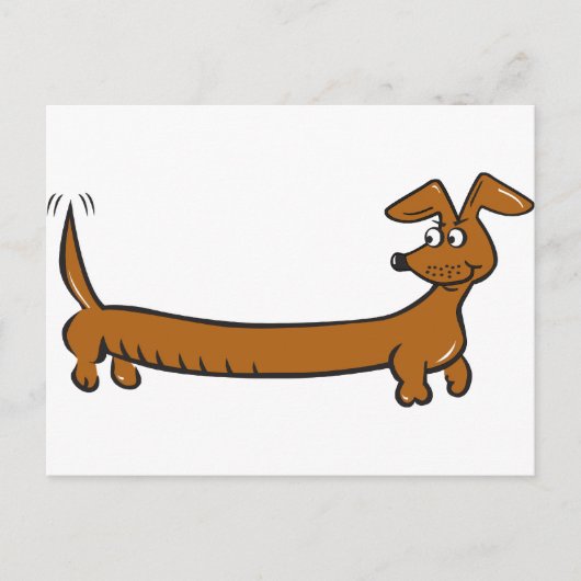 Niedlich Cartoon Dacjshund Postkarte (Vorderseite)