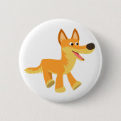 Niedlich Cartoon Dingo Button Abzeichen (Vorderseite)
