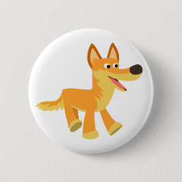 Niedlich Cartoon Dingo Button Abzeichen