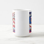 Niedlich Cartoon Dog Tasse - Red White Blue Bandan (Mittel)