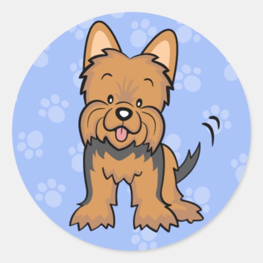Niedlich Cartoon Dog Yorkie Sticker (Vorderseite)
