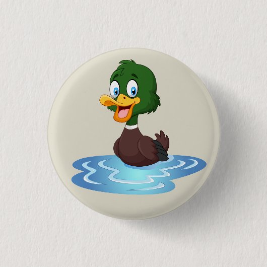 Niedlich Cartoon Duck Button (Vorderseite)