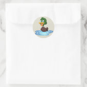 Niedlich Cartoon Duck Runder Aufkleber (Tasche)