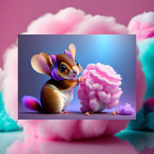 Niedlich, Cartoon Fliegendes Eichhörnchen isst Bau Postkarte