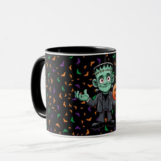 Niedlich, Cartoon Frankensteins Monster Tasse (Vorderseite Links)