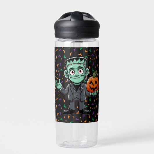Niedlich, Cartoon Frankensteins Monster Trinkflasche (Vorderseite)