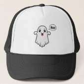 Niedlich Cartoon Ghost Sprichwort Boo Fun Hallowee Truckerkappe (Vorderseite)
