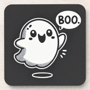 Niedlich Cartoon Ghost Sprichwort Boo Getränkeuntersetzer
