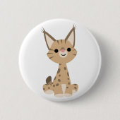 Niedlich Cartoon Lynx Button Abzeichen (Vorderseite)