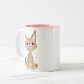 Niedlich Cartoon Lynx Tasse (Vorderseite Links)
