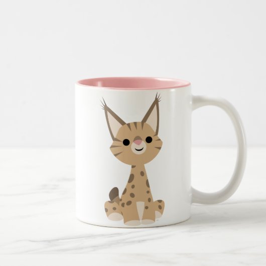 Niedlich Cartoon Lynx Tasse (Rechts)
