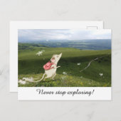 Niedlich Cartoon Mouse Journey Postkarte (Vorne/Hinten)