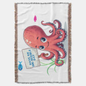 Niedlich, Cartoon-Oktopus mit Fischen Decke (Vorderseite Vertikal)