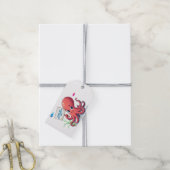 Niedlich, Cartoon-Oktopus mit Fischen Geschenkanhänger (Mit Garn)