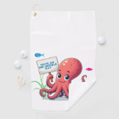 Niedlich, Cartoon-Oktopus mit Fischen Golfhandtuch (Insitu)