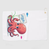 Niedlich, Cartoon-Oktopus mit Fischen Golfhandtuch (Horizontal)