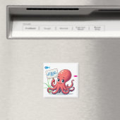 Niedlich, Cartoon-Oktopus mit Fischen Magnet (In Situ (Geschirrspüler))