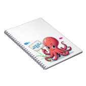 Niedlich, Cartoon-Oktopus mit Fischen Notizblock (Rechte Seite)