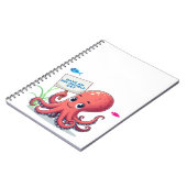 Niedlich, Cartoon-Oktopus mit Fischen Notizblock (Linke Seite)