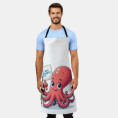 Niedlich, Cartoon-Oktopus mit Fischen Schürze (Getragen)
