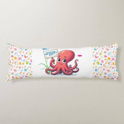 Niedlich, Cartoon-Oktopus mit Fischen Seitenschläferkissen (Vorderseite)