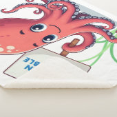 Niedlich, Cartoon-Oktopus mit Fischen Sherpadecke (3/4)