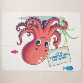 Niedlich, Cartoon-Oktopus mit Fischen Sherpadecke (Vorderseite (Horizontal))