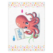 Niedlich, Cartoon-Oktopus mit Fischen Tischdecke (Vorderseite)