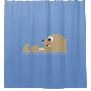 Niedlich Cartoon Otter Duschvorhang