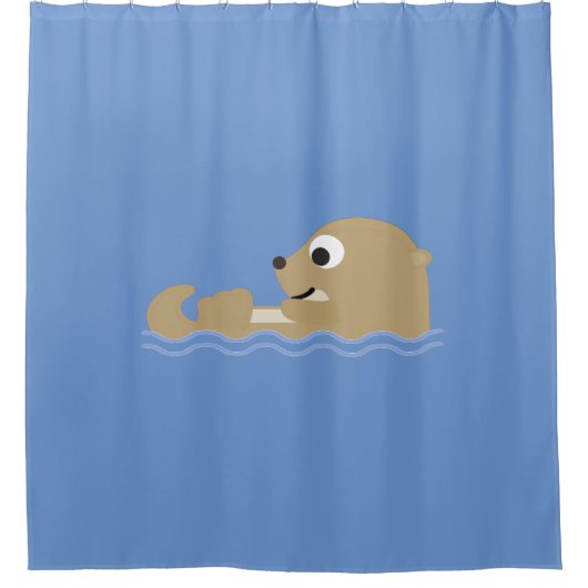 Niedlich Cartoon Otter Duschvorhang (Vorderseite)