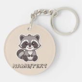 Niedlich Cartoon Raccoon Custom Schlüsselanhänger (Rückseite)